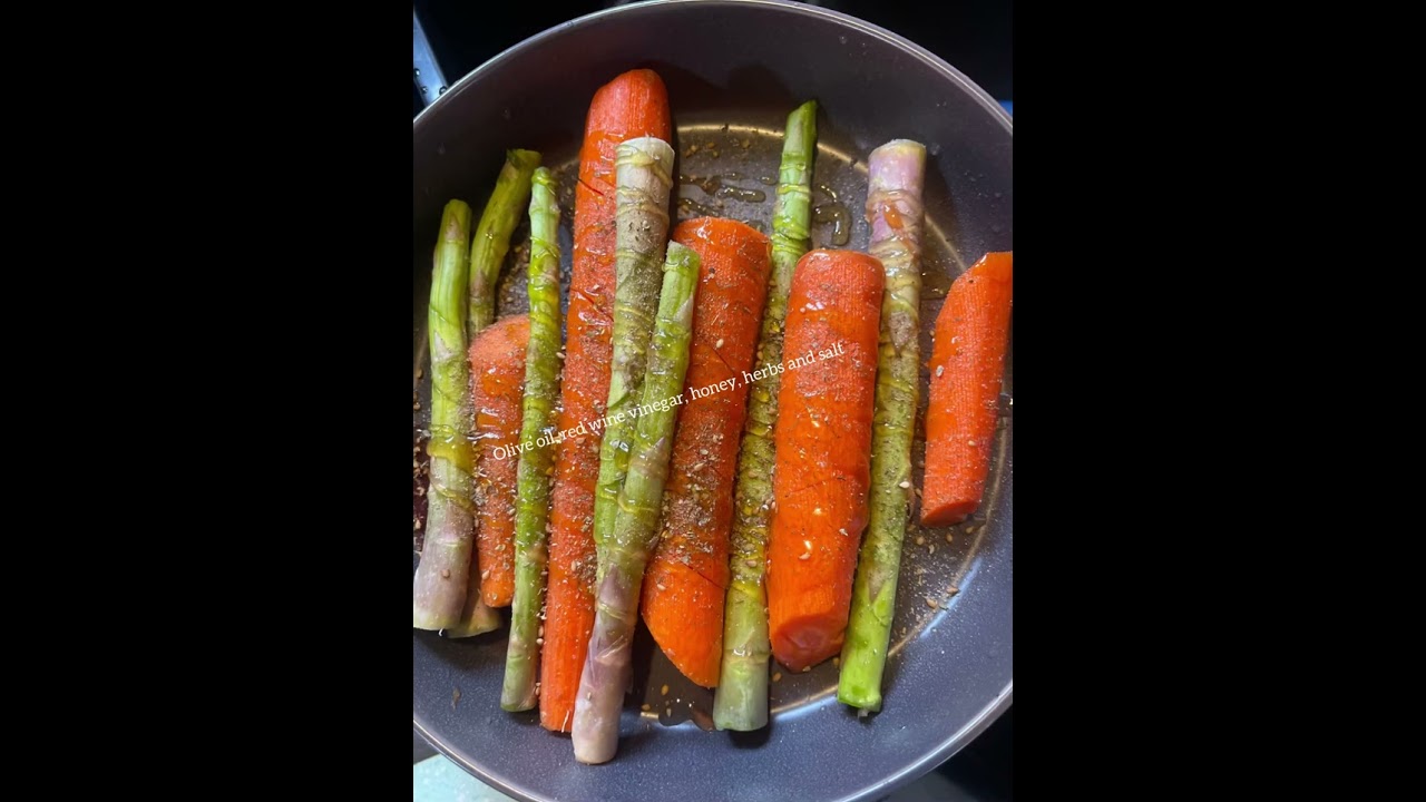 Roasted Carrots and Asparagus Stems