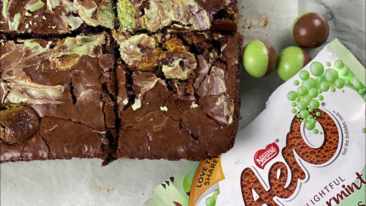 How to make mint chocolate chip brownies (Aero)