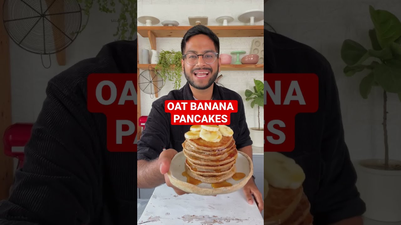 OAT BANANA PANCAKES | HEALTHY PANCAKE RECIPE | SUNDAY BREAKFAST #shorts
