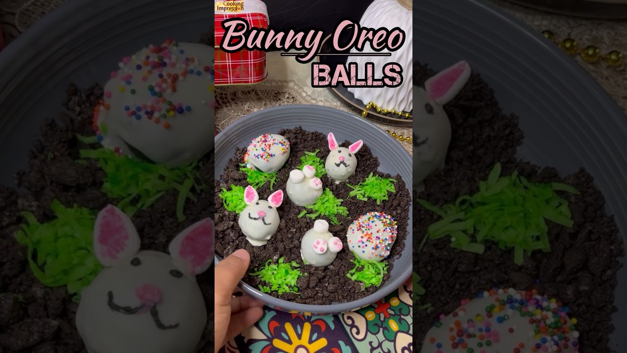 BUNNY OREO BALLS ✨🌸#oreoballs #bunny #easter #trending shorts  #shorts
