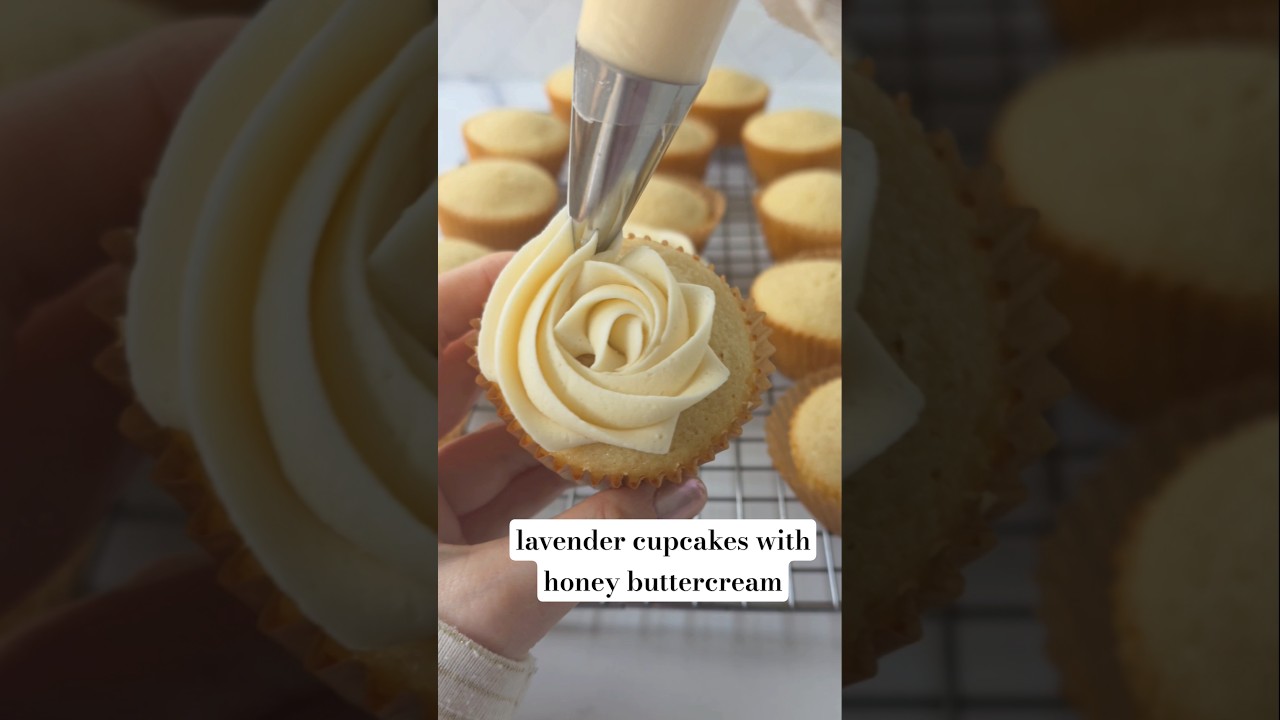 lavender cupcakes with honey buttercream 🪻