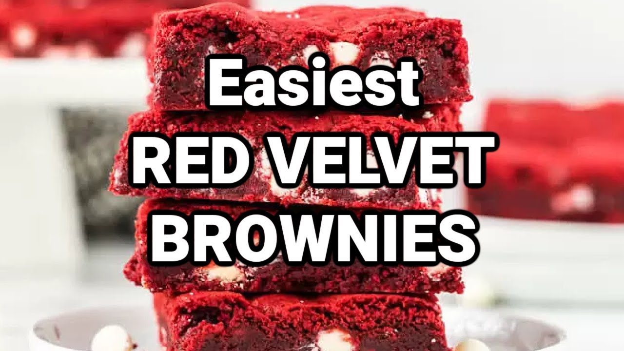 Red Velvet Brownies made with a cake mix!