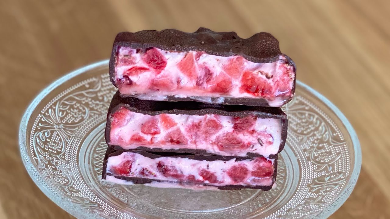 Summer Hit Strawberry Yogurt Bites in 5 minutes 🍓🍓 🍓
