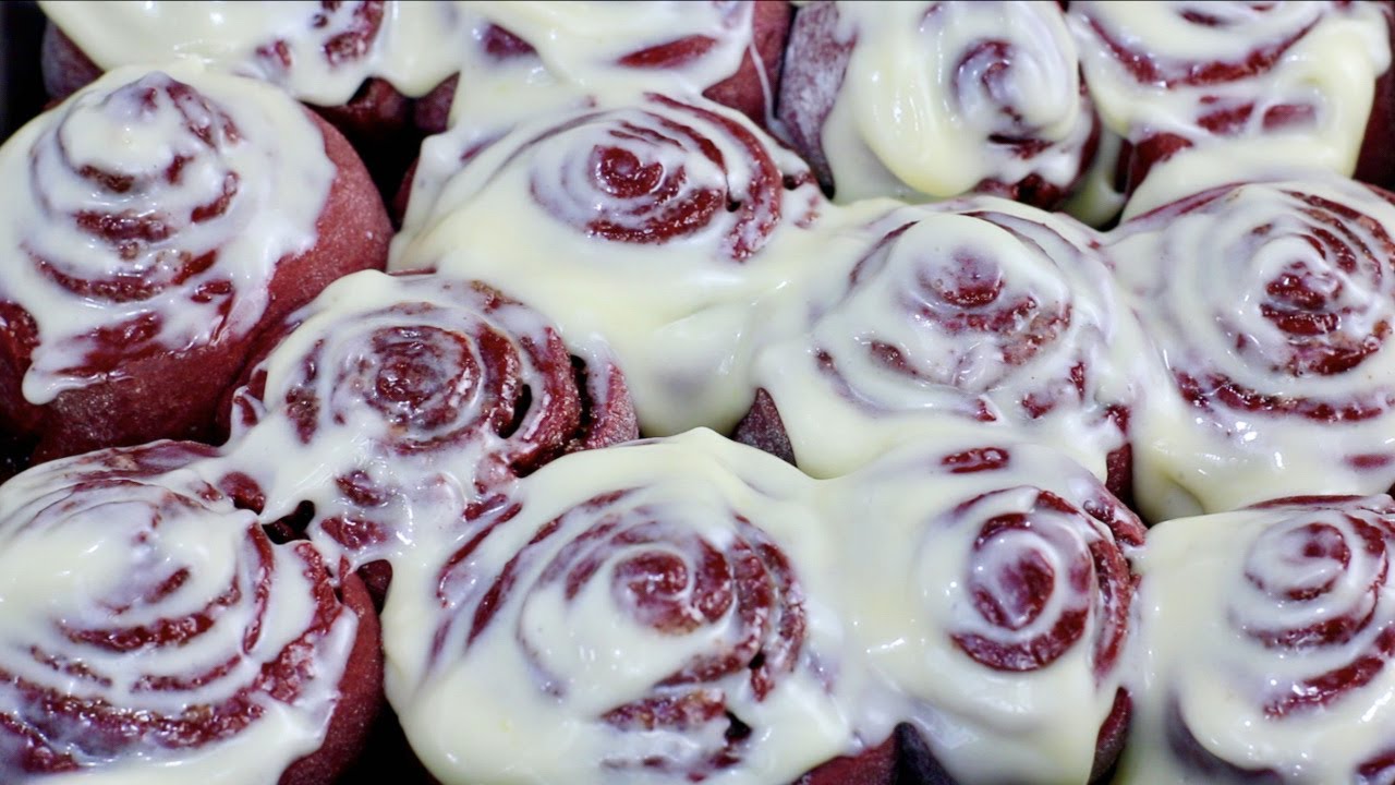 Homemade Red Velvet Cinnamon Rolls | Full Recipe