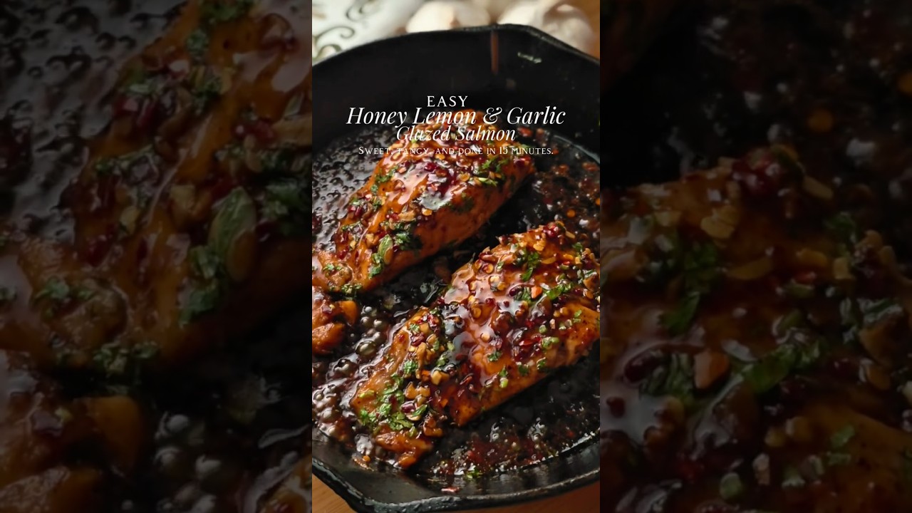 easy honey lemon garlic glazed salmon
