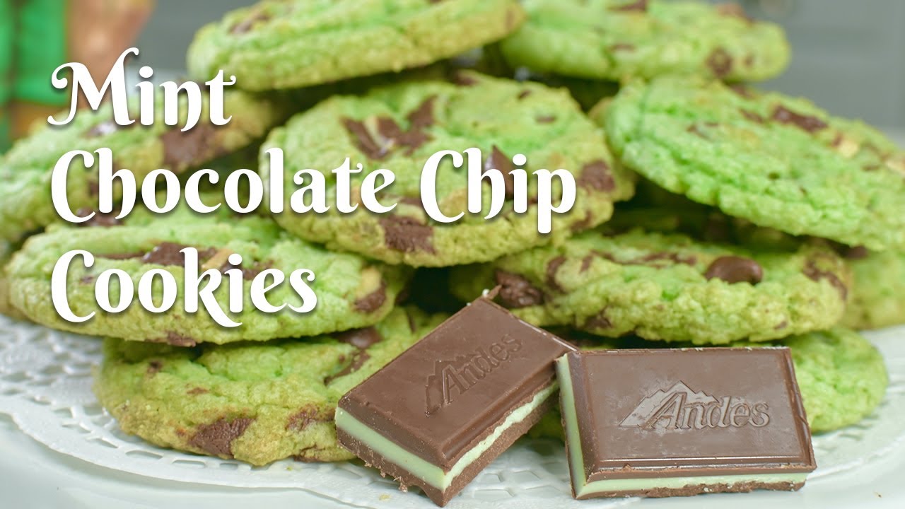 MINT CHOCOLATE CHIP COOKIES: Delicious Easy Recipe With Andes Chocolate Mints for St. Patrick's Day