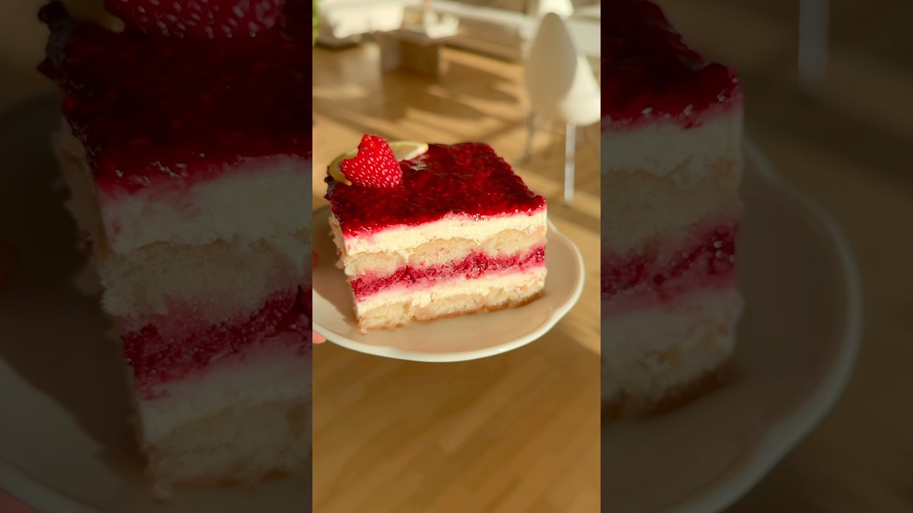 Creamy Raspberry Tiramisu ❤️ #valentinesday #tiramisu #raspberry