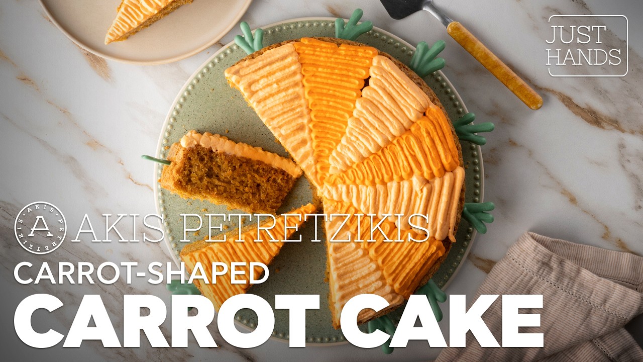 Carrot-Shaped Carrot Cake | Akis Petretzikis
