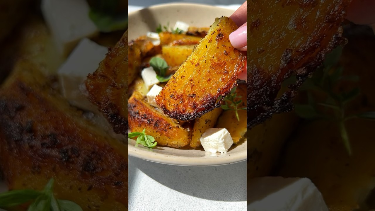 The Best Crispy Lemony Greek Potato Recipe Ever 😳 #potato #shortscooking