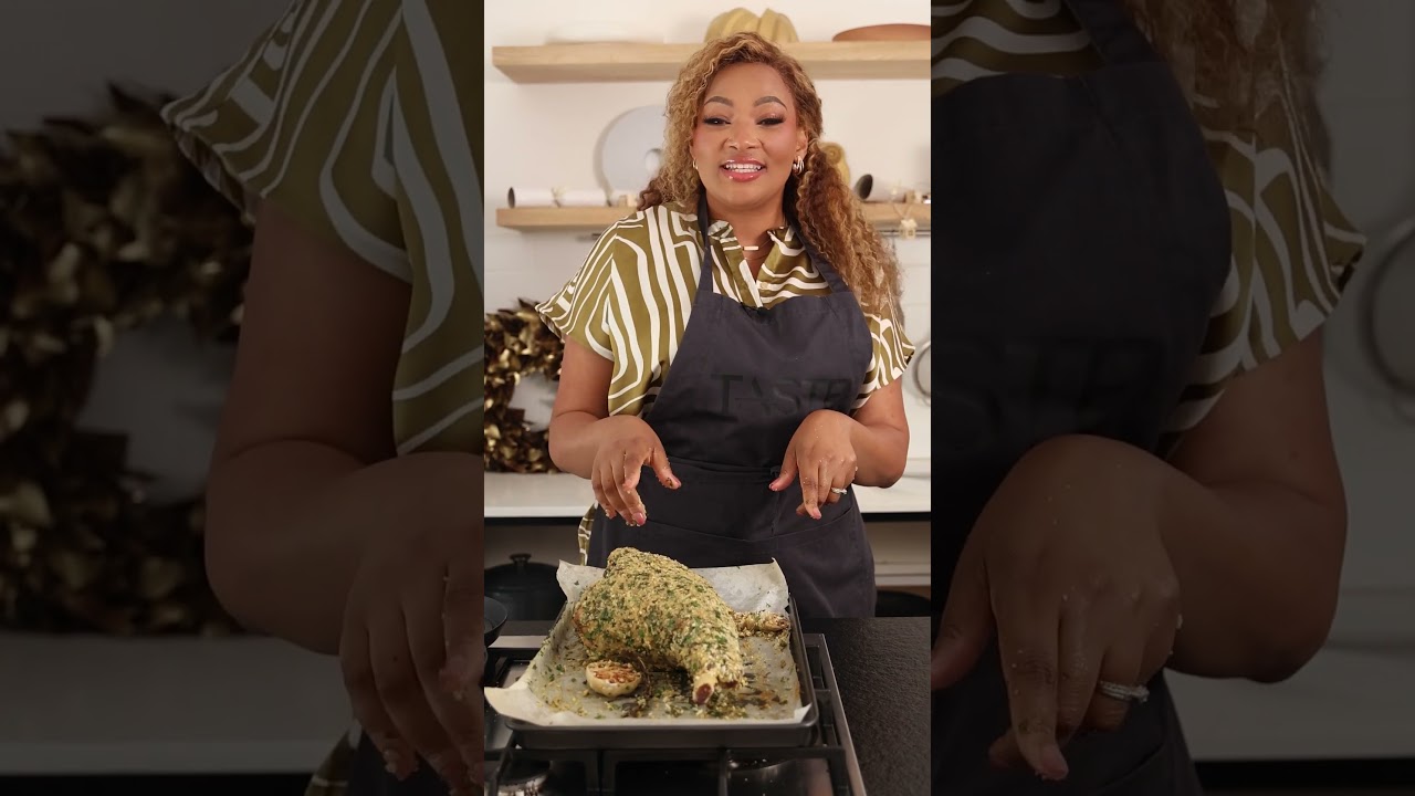 Siba's roasted herb-crusted leg of lamb