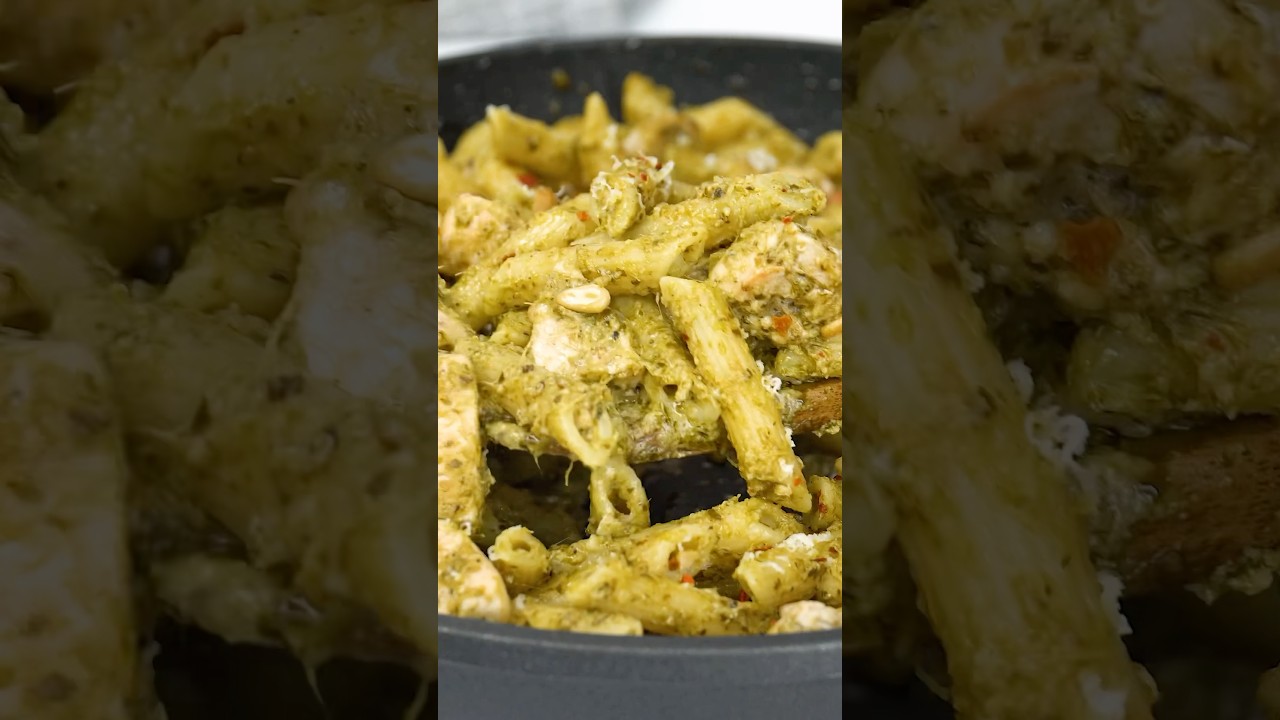 Creamy Pesto Chicken Pasta in 30 mins! Quick, cozy, and full of flavor. 🍝💚