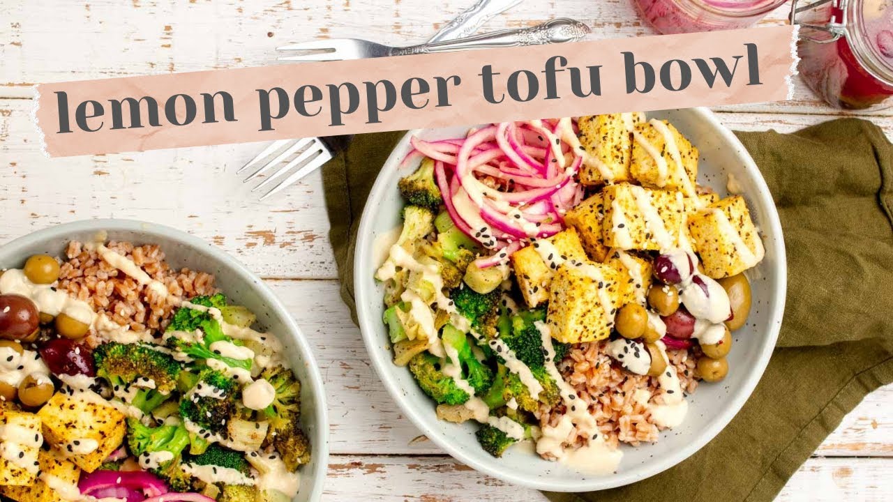 Lemon Pepper Tofu Grain Bowl | Fresh Vegan Meal for Summer!