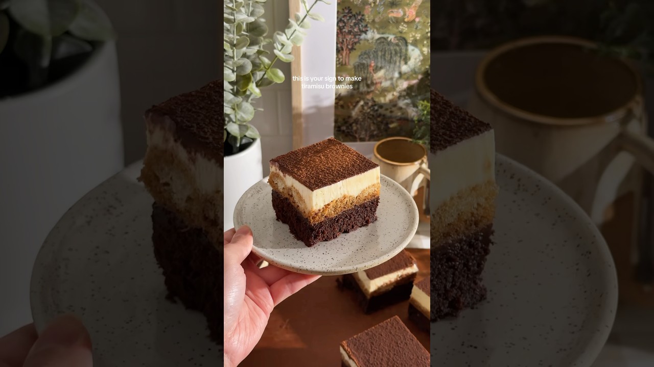 this is your sign to make tiramisu brownies #baking