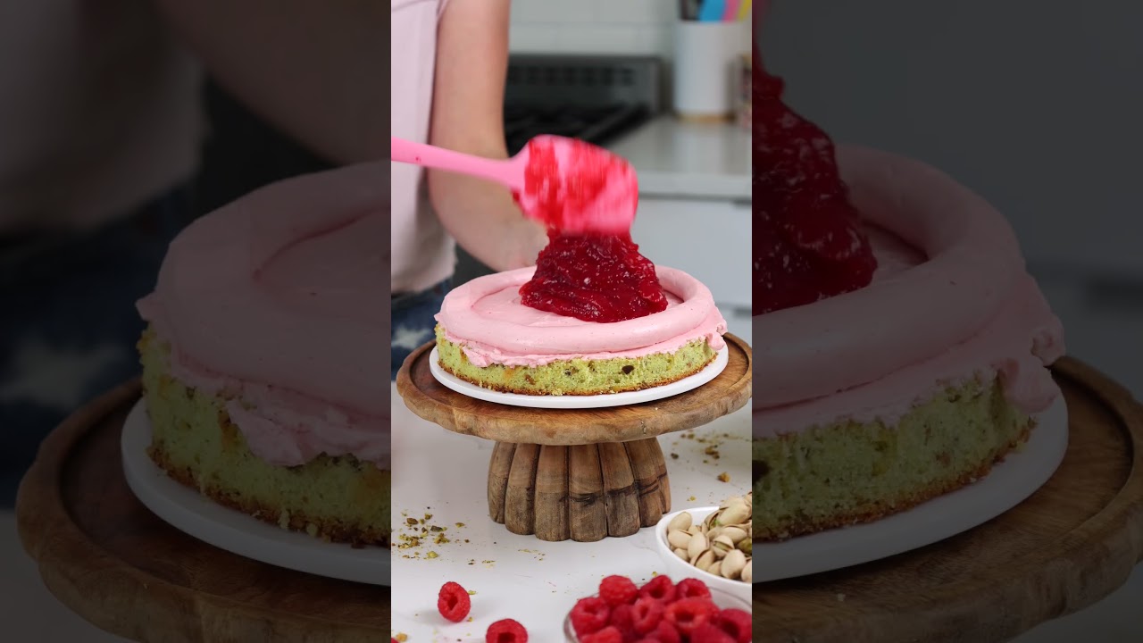 Raspberry Pistachio Cake