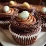 Easter chocolate nest cupcakes