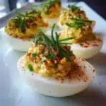 Deviled eggs with creative toppings