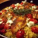 One-Pan Chicken with Bulgur, Tomatoes & Feta