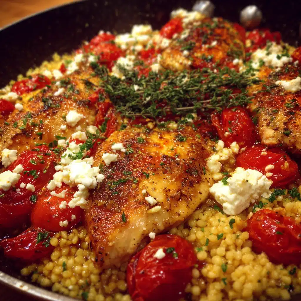 One-Pan Chicken with Bulgur, Tomatoes & Feta