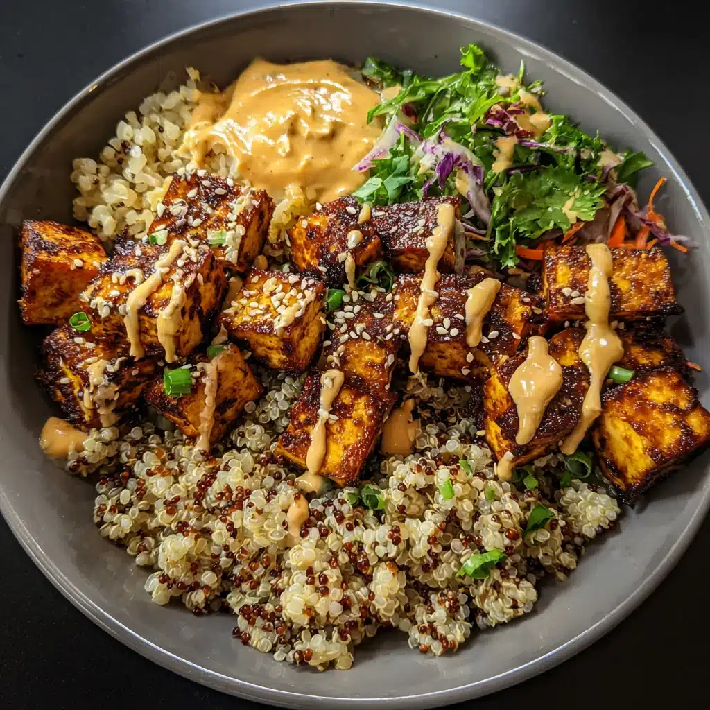Roasted Tofu Grain Bowl with Miso-Tahini Sauce