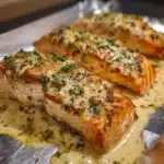 Creamy Garlic Butter Baked Salmon