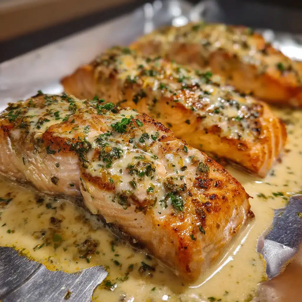 Creamy Garlic Butter Baked Salmon
