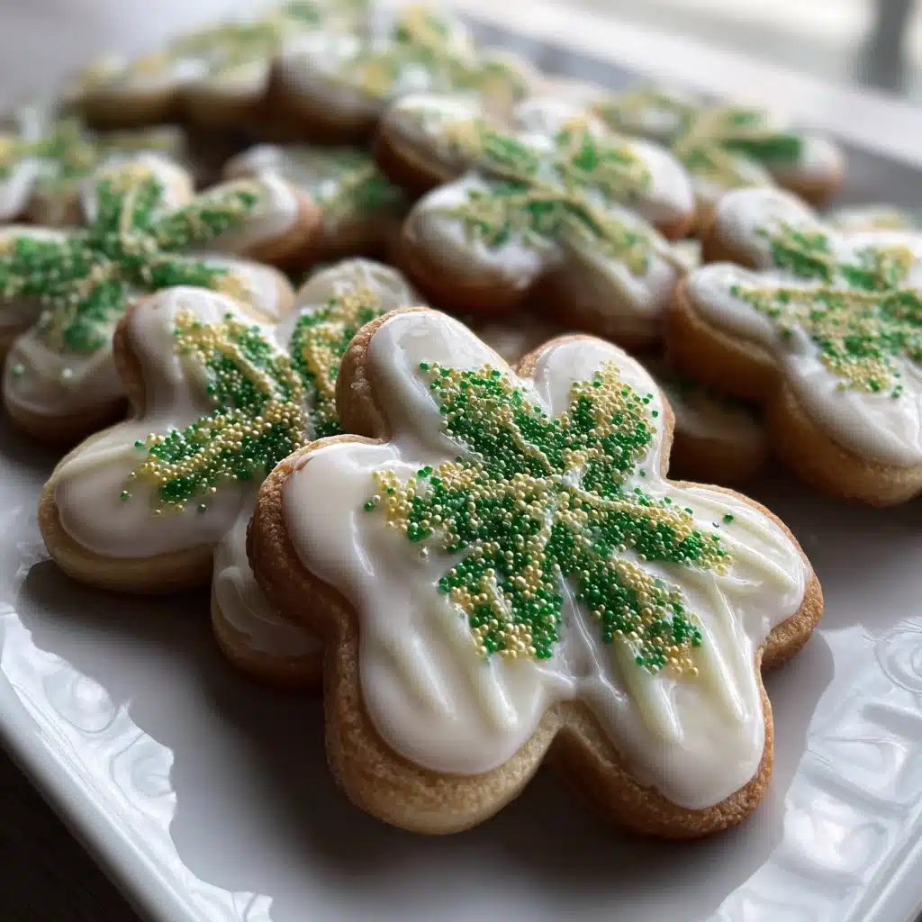 Shamrock Sugar Cookies with Vanilla Glaze