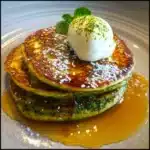 Green Pancakes with Vanilla Syrup