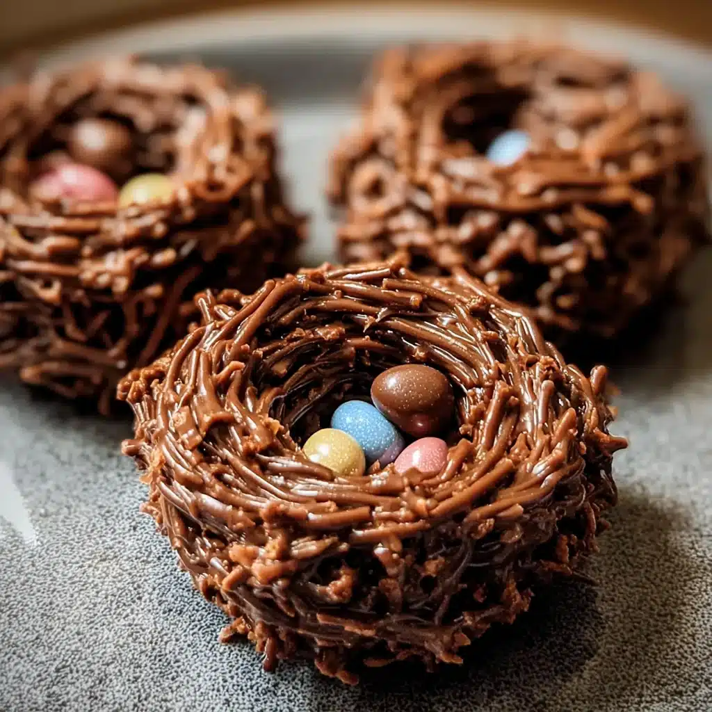 Chocolate Bird Nest Cookies