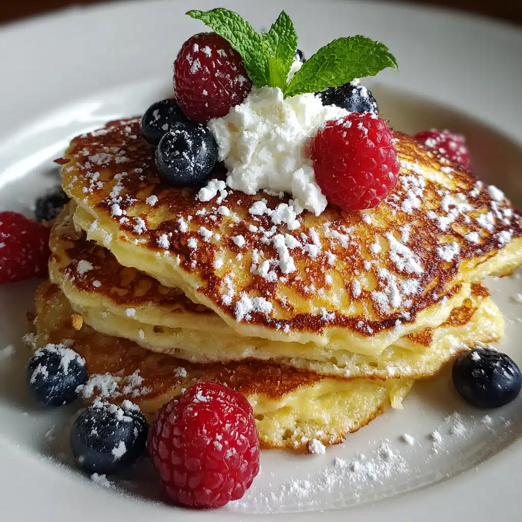 Lemon ricotta pancakes with berries