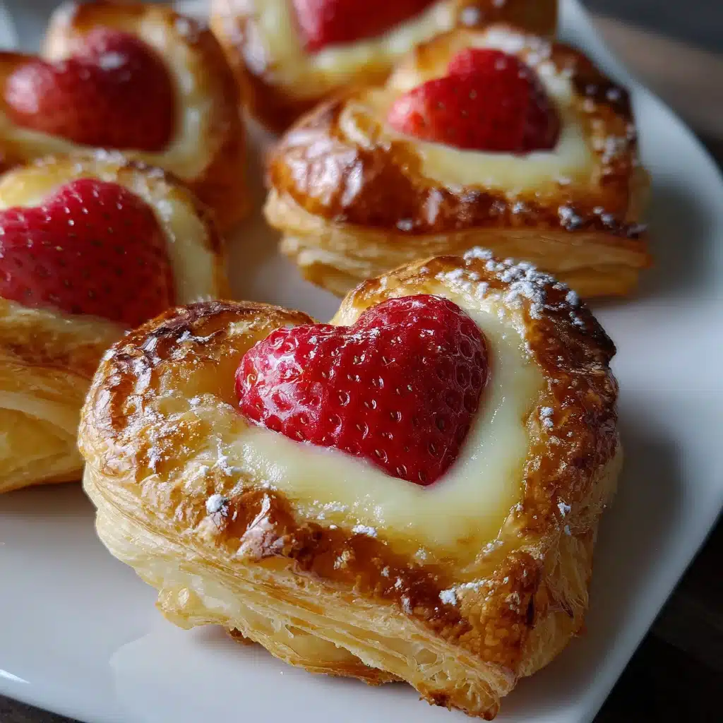 Heart-Shaped Strawberry Custard Puff Pastry with Creamy Custard for Valentine Day 8 Heart-Shaped Strawberry Custard Puff Pastry with Creamy Custard