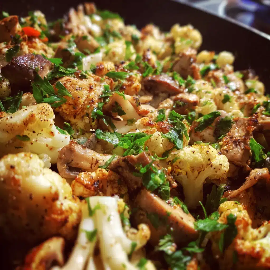 Roasted Cauliflower Salad & Chicken-Mushroom Stir