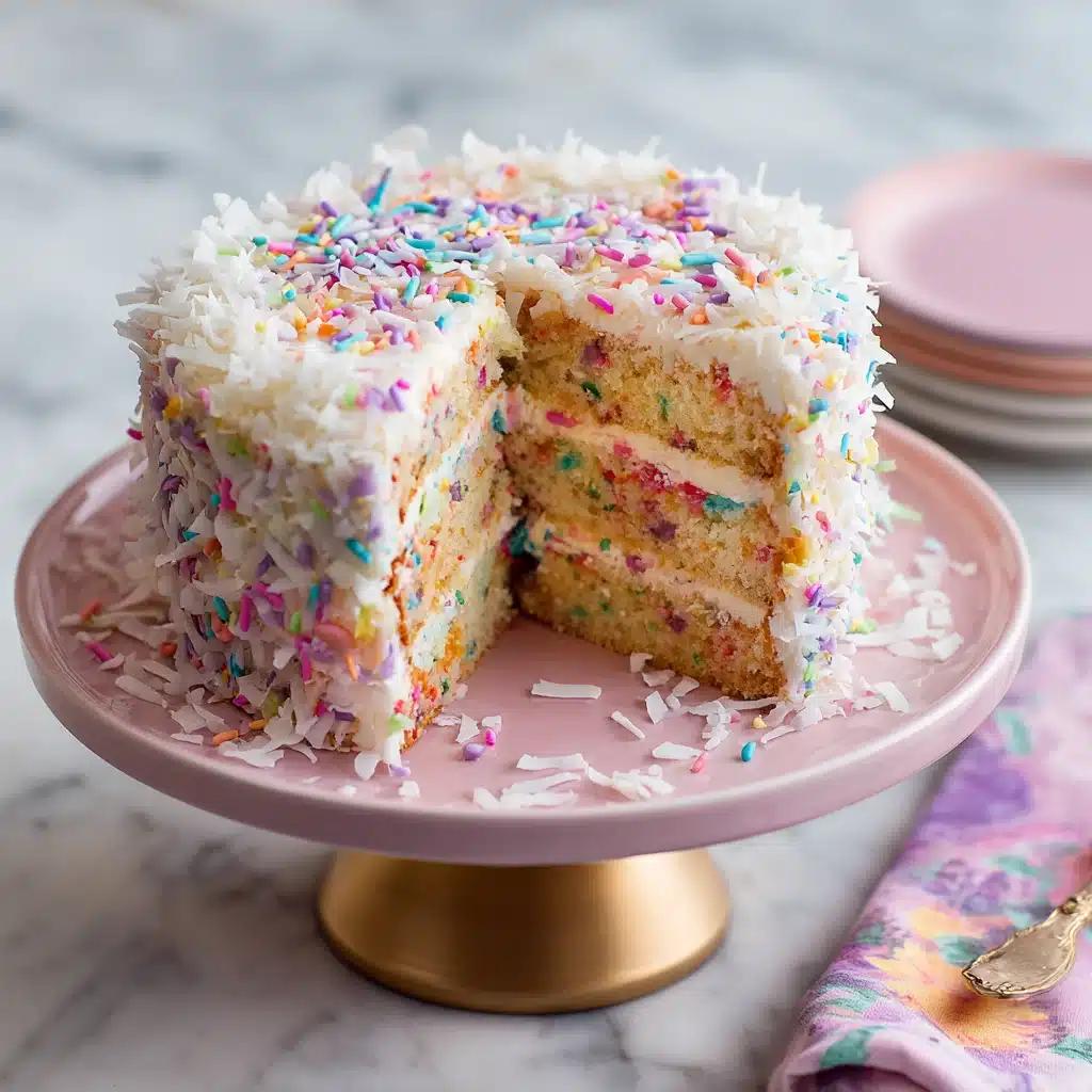 coconut confetti cake