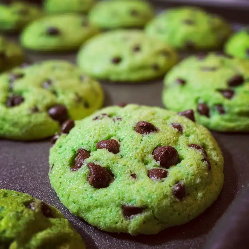 Soft Green Mint Chocolate Chip Cookies