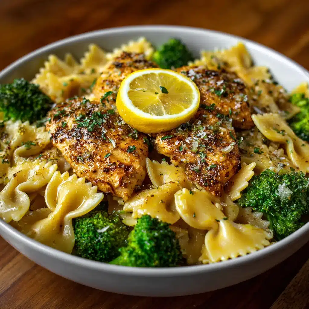 Cowboy Butter Lemon Bowtie Chicken with Broccoli