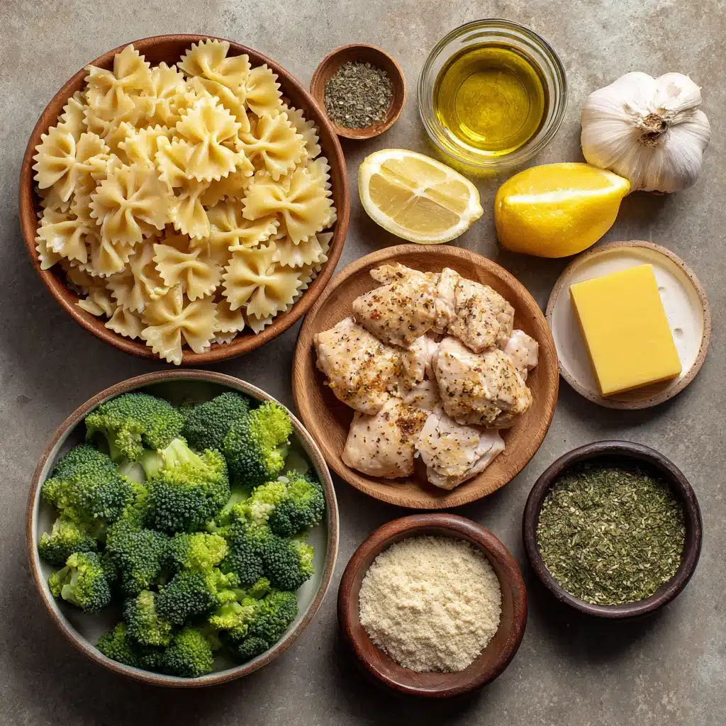 Cowboy Butter Lemon Bowtie Chicken with Broccoli