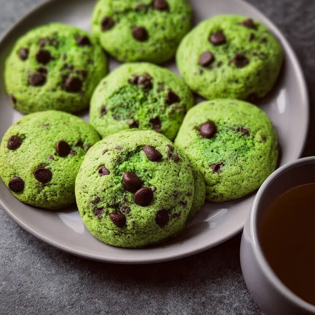 Soft Green Mint Chocolate Chip Cookies 8 Soft Green Mint Chocolate Chip Cookies