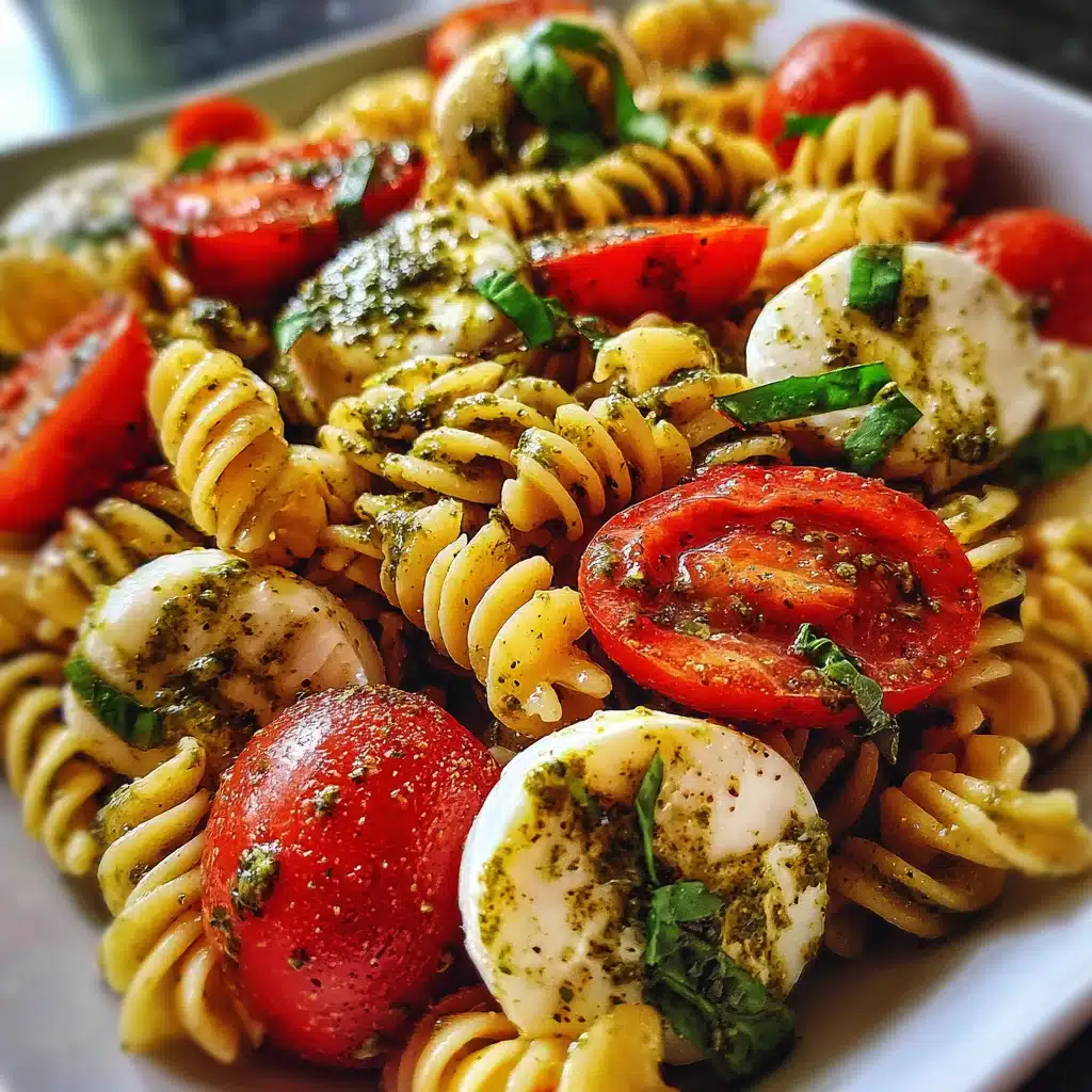 Pesto Caprese Pasta Salad