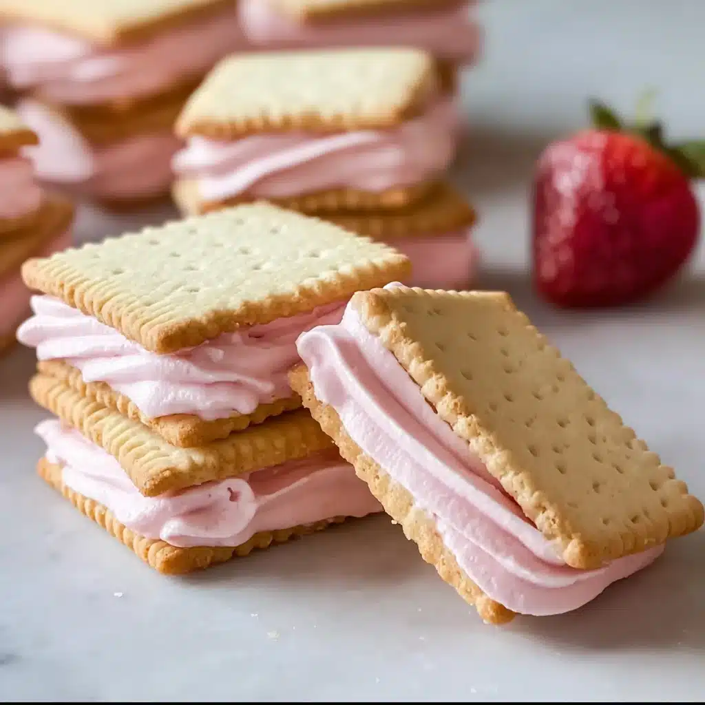 Vanilla Bean Sandwich Cookies with Strawberry Buttercream