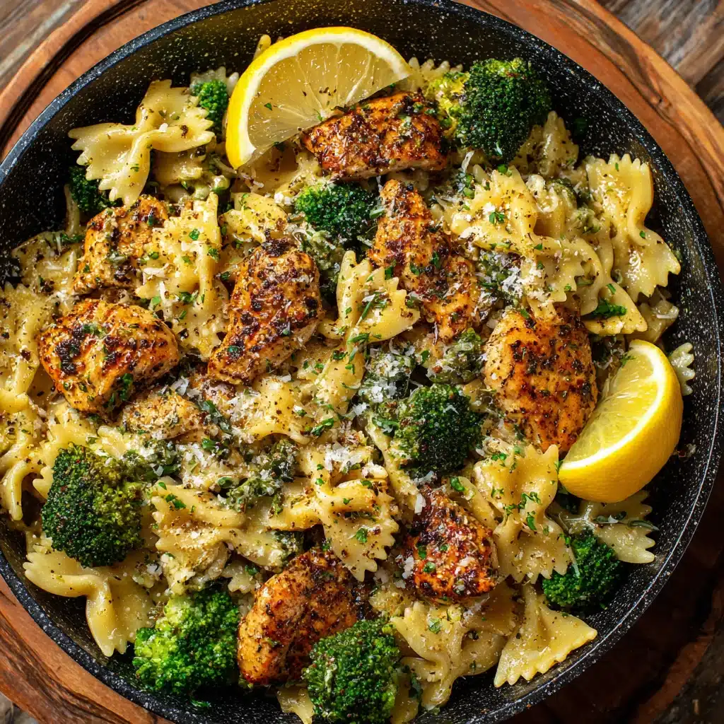 Cowboy Butter Lemon Bowtie Chicken with Broccoli
