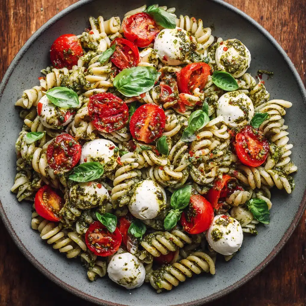 Pesto Caprese Pasta Salad