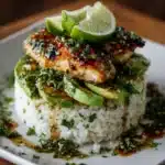 Honey Lime Chicken & Avocado Rice Stack