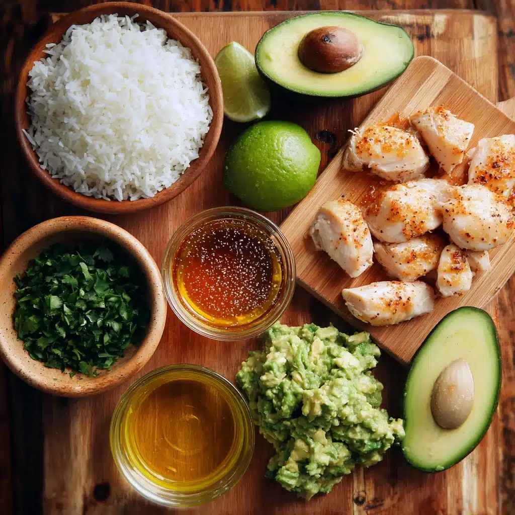 Honey Lime Chicken & Avocado Rice Stack