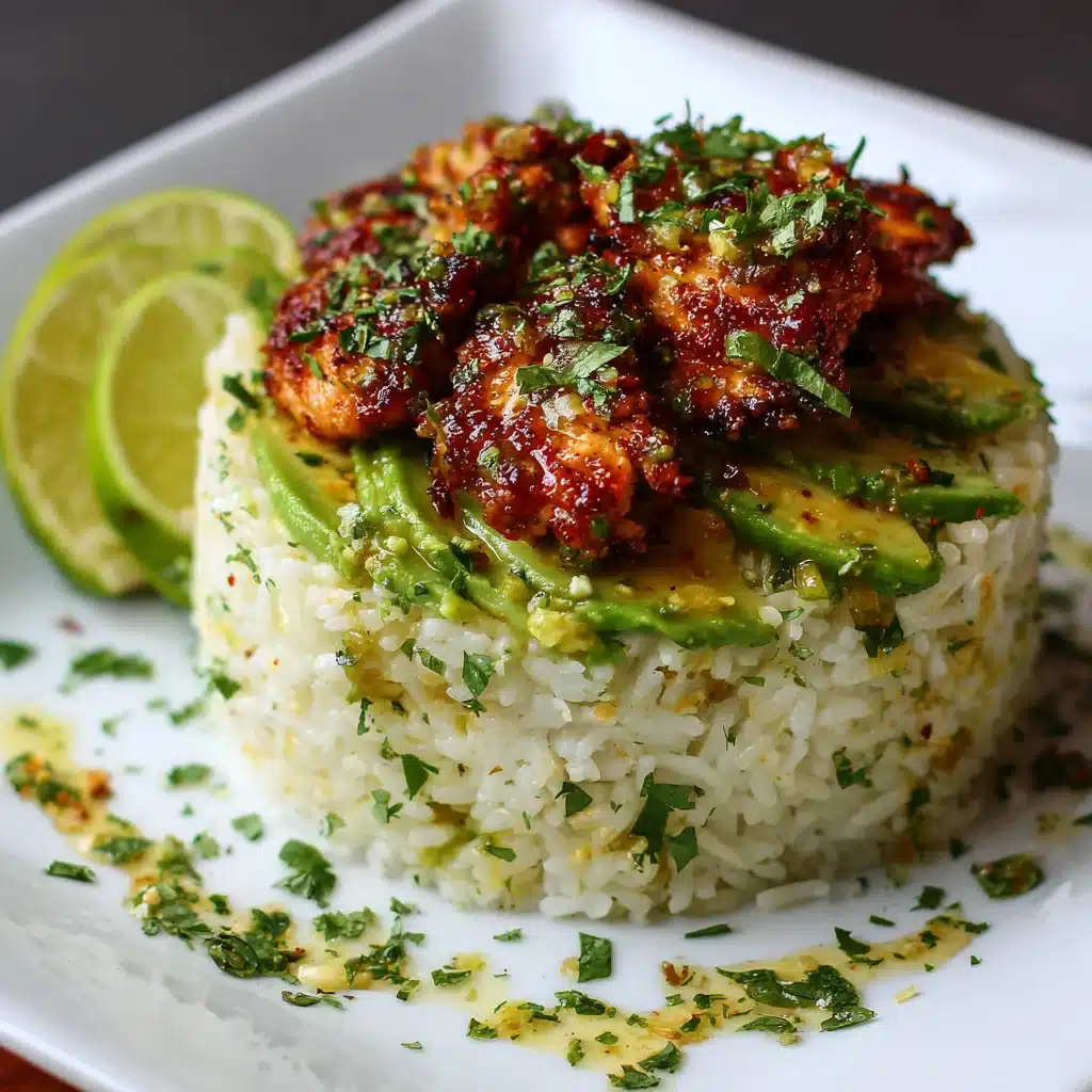 Honey Lime Chicken & Avocado Rice Stack