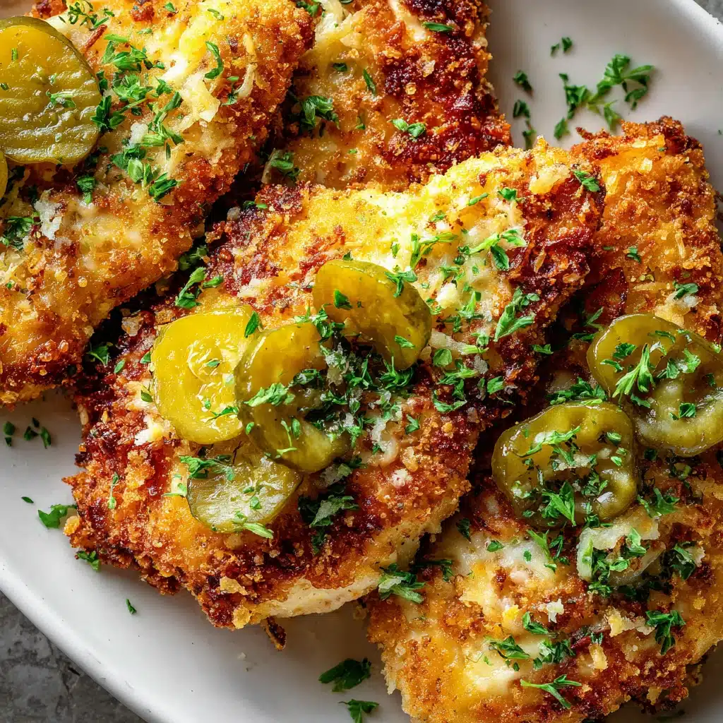 The Best Crispy Dill Pickle Parmesan Chicken