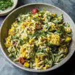 Grilled Corn Orzo Salad with Scallion Dill Dressing - Plant Based RD