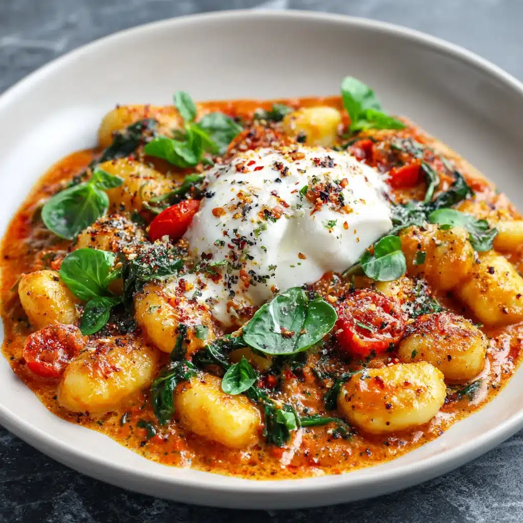30 Minute Creamy Tomato Gnocchi with Burrata