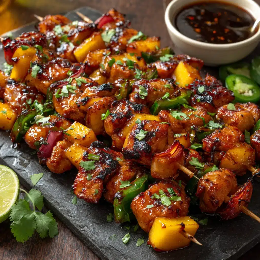 Jalapeño Peach Chicken Skewers
