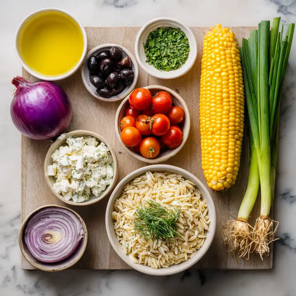 Grilled Corn Orzo Salad with Scallion Dill Dressing - Plant Based RD