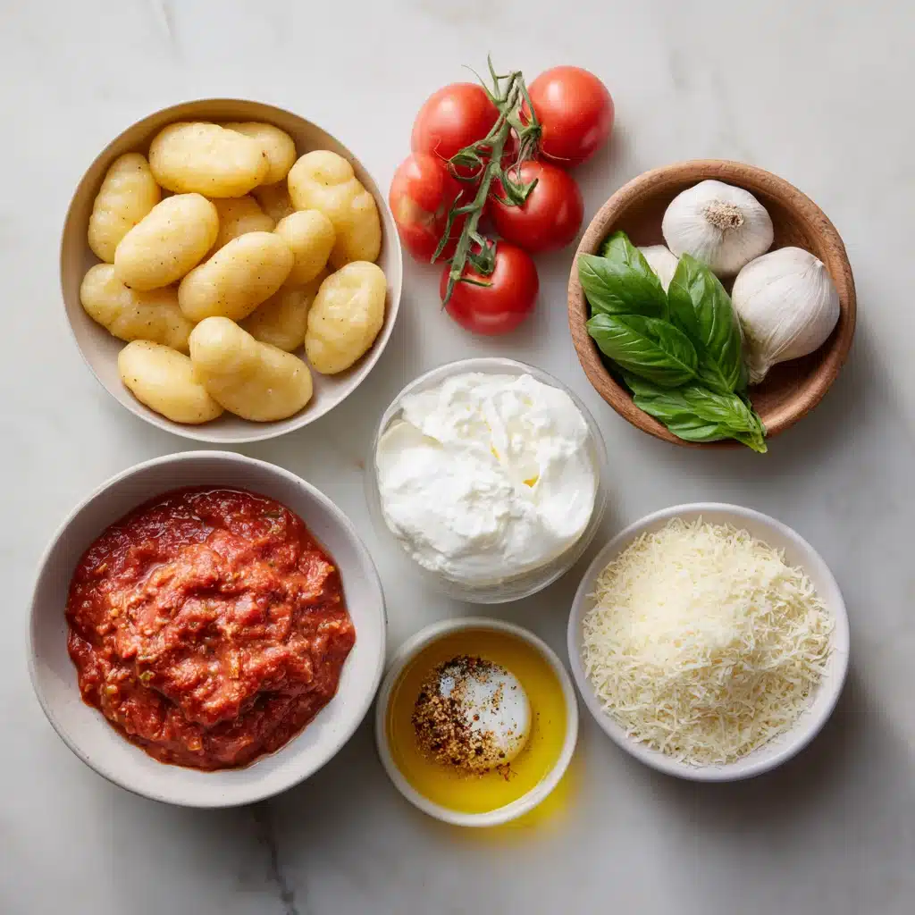 30 Minute Creamy Tomato Gnocchi with Burrata