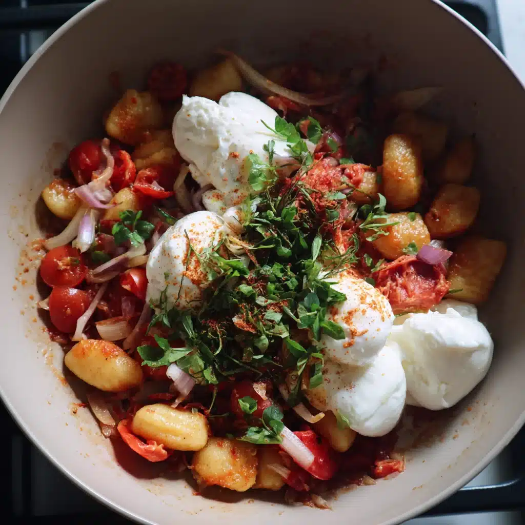 30 Minute Creamy Tomato Gnocchi with Burrata